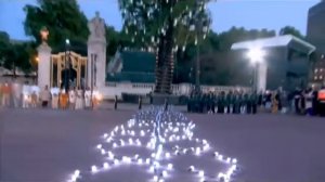 Королева Елизавета зажигает 3-спиральную ДНК к Древу Жизни.  ДНК меняется из 2-х спиральной в 3-х.