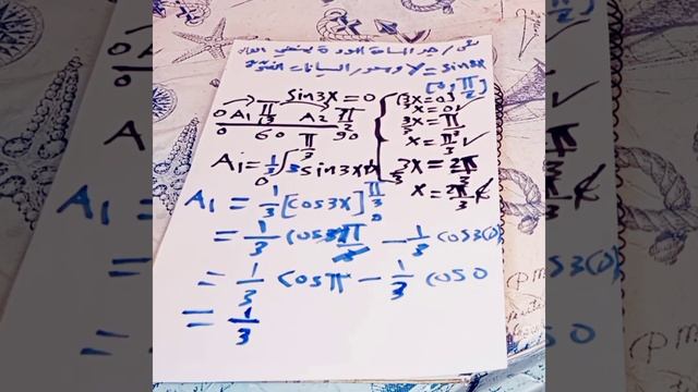 ايجاد المساحة المحددة بمنحنيين رياضيات السادس العلمي [الفصل الرابع]ج44