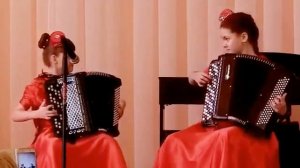 Татарская песня "Апипа" Дуэт баянисток "Йолдызчыклар" Анастасия Попова и Элина Хабирова