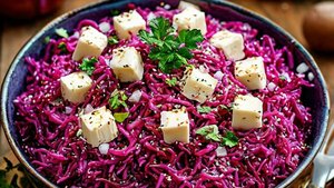 🥗 Салат «Виолетта» со свеклой и плавленным сыром.