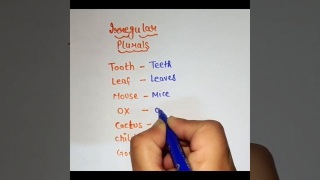 Irregular Plurals(video by palak) #english #viralvideo  #vocabulary #useofhashave #learning смотреть онлайн
