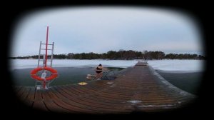 Finnish girls swimming in winter video 3D 180°