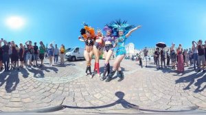 Samba Carnival 2019 in Helsinki, Senate Square. Video 360° Three dancers posing! #helsinki #360video