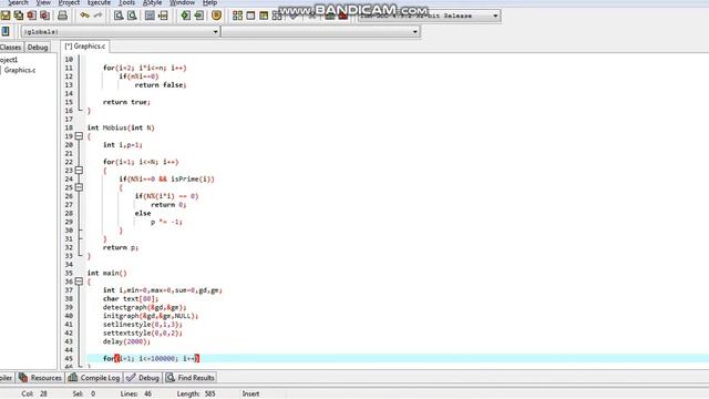 Mertens function in C
