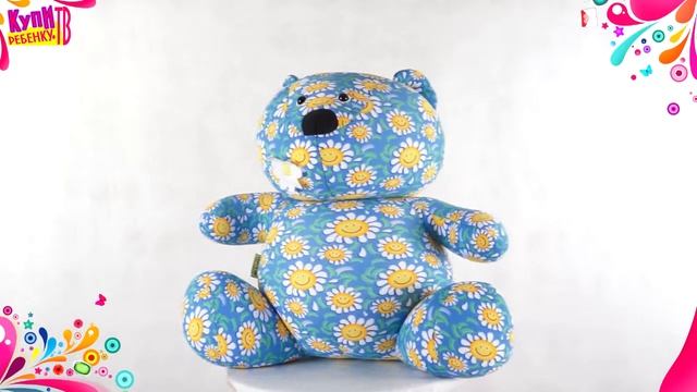 Игрушкаантистресс Медведь, в ромашку, 35х20х16см.