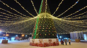 Комсомольск-на-Амуре. Вечер. Новогодняя Ёлка. Театральная площадь. 29.12.2024г. DJI Osmo Pocket 3