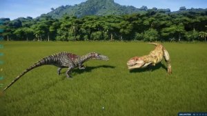 Suchomimus VS Giganotosaurus - Jurassic World Evolution 2018