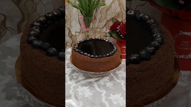 шоколадный медовик с карамелним кремом
