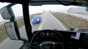 4K 60FPS - PoV Driving Scania P410 Car Carrier - Næstved-Vordingborg - 23-12-2021