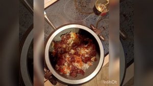Капуста с тушёнкой в афганском казане.