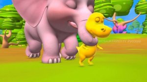 Гигантский днозавр играет в слайдер в лесу | Giant Dinosaur Play Slider Game in Forest