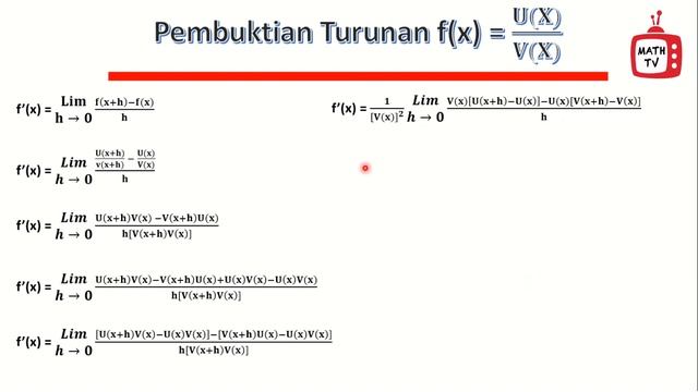 Pembuktian turunan fungsi pecahan смотреть онлайн