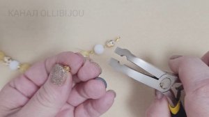 Как закрыть укрывные бусины. Как сделать браслет на тросике. Как сделать серьги. Янтарь