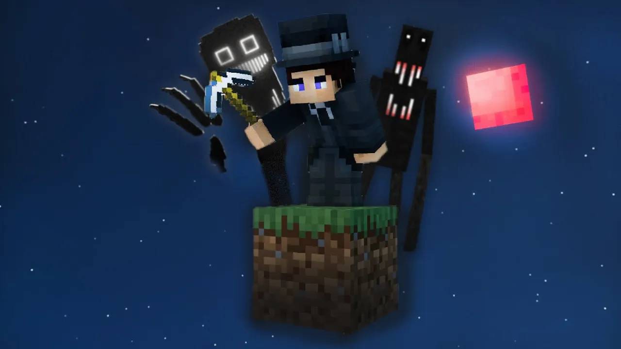 УЖАСНЫЕ ТВAPИ НА ОДНОМ БЛОКЕ ▶ ХОРРОР СКАЙБЛОК В MINECRAFT | СТРАШНАЯ СБОРКА МОДОВ