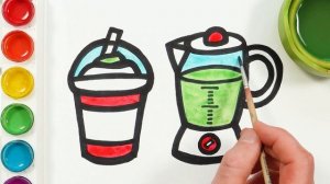 Рисование коктеля и блендера! Рисование и раскраски для детей! Давайте рисовать вместе
