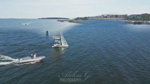 Sailboat chase in Helsinki, drone video #dronevideo #travel