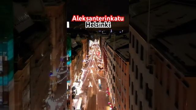 Winter Helsinki, flight along the central street Aleksanterinkatu at 5 am #dronevideo