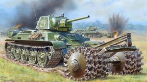 Т 34/76 с минным тралом (1/35) Обзор от 03.11.2020