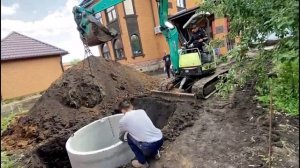 Монтаж канализации  #земляныеработы  #миниэкскаватор  #септики #септикподключ