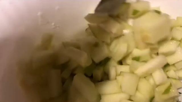 Salad dressing recipe, Pasta recipe with; yogurt, smoked paprika, sour apples, mint leaves, oil.