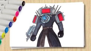 Рисуем ТВ Мена 3.0 Скибиди Туалет _ How to draw TITAN TV Man Skibidi Toilet _ Учимся рисовать
