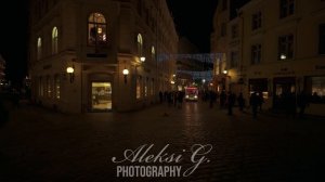 New Year's streets of old Tallinn, a walk through the city center. Visiting the homeland!