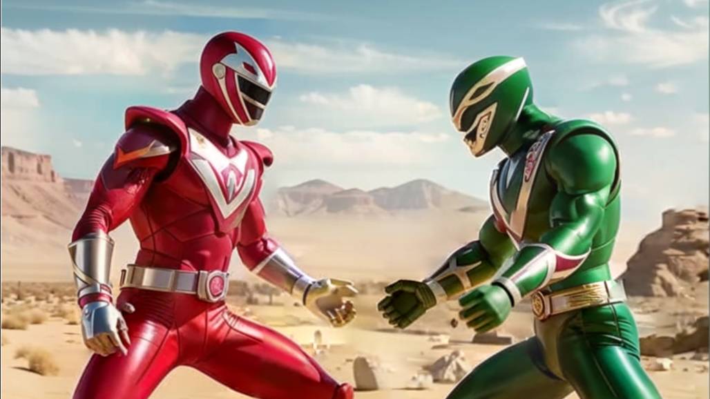 На Земле Могучий Рейнджер ждёт с Луны врагов под вечер. Mighty Morphin Power Rangers (Sega).