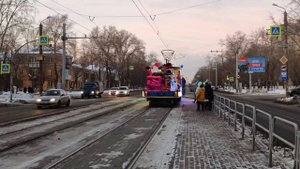 Новогодний трамвай в Челябинске. 30.12.2024 г.