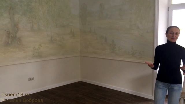 Роспись стен Туманный лес | художник Наталья Боброва