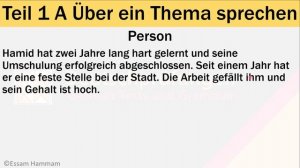 DTB B1 | Deutsch-Test für den Beruf B1| Sprechen | Über ein Thema sprechen | Person | with Subtitle