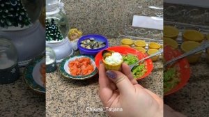 Закуска в тарталетках с морепродуктами