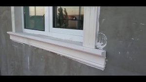 Travertine facade from zero to molding.    Травертин фасад от ноля до лепка грунтовка.1-видео.
