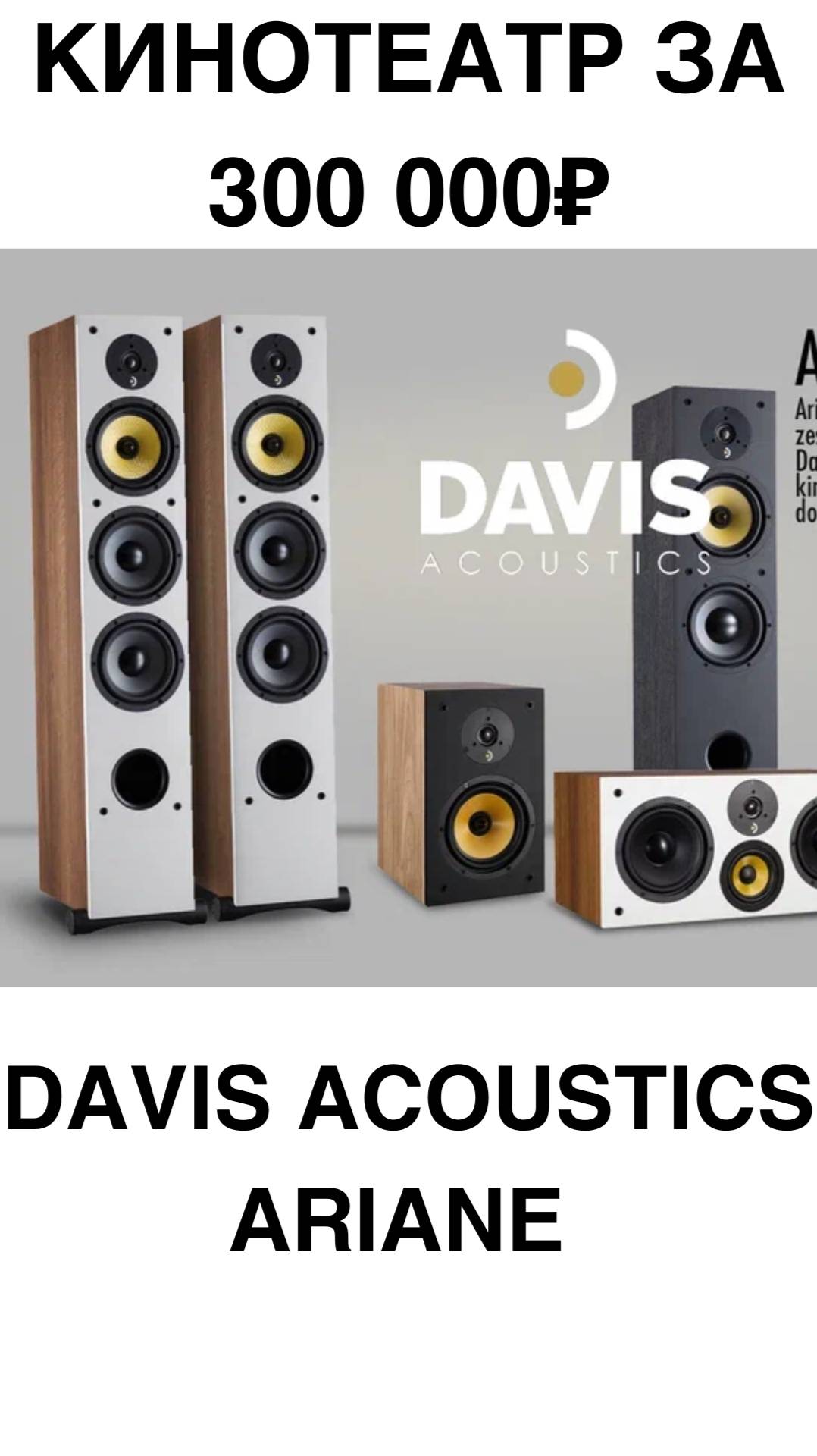 Кинотеатр за 300 000₽ - Davis Acoustics Ariane #домашнийкинотеатр #сабвуфер #колонки #shorts