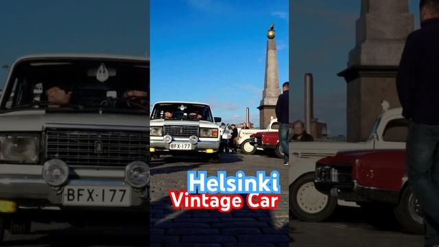 Vintage cars at Helsinki Market Square #travel #helsinki #finland4k #vintagecars