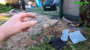 Заливаем бетоном фундамент-бочку