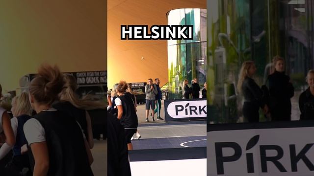 Helsinki, girls playing basketball near the Oodi library #girlsplaying #girl