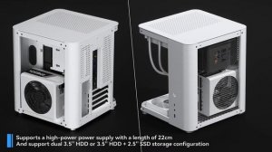 JONSBO TK-1 MATX DPC Case, Hyperboloid Tempered Glass,Subdivision, Al Alloy Shell,SP ATX PSU,240AIO
