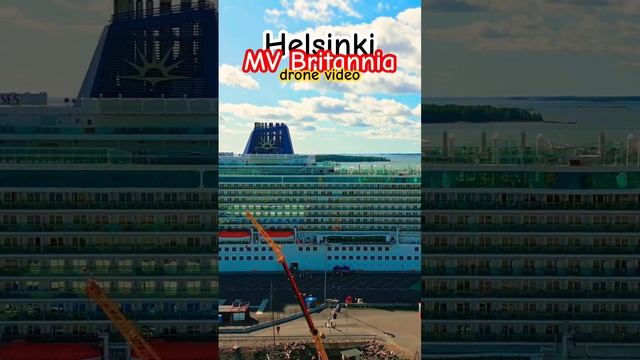 MV Britannia in Helsinki port, drone video. Subscribe