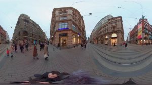 Helsinki Central Streets, Aleksanterinkatu in 360° panoramic video #360video #360