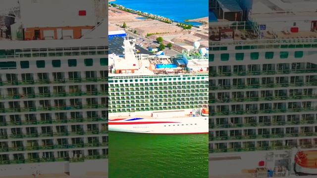 Cruise ship "MV Britannia" in the port of Helsinki, a drone flyover #drone #helsinki