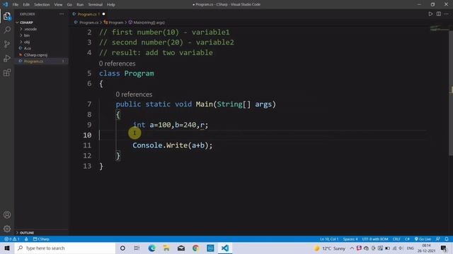 C# - Add Two number | Learn Coding