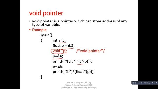 27 void Pointer in C - Learn Easy C Programming Language by Sanjay Gupta in English