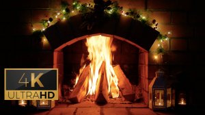 Новогодний камин на Рождество. Расслабляющие звуки огня. / Christmas Fireplace. 1 час. 4K.