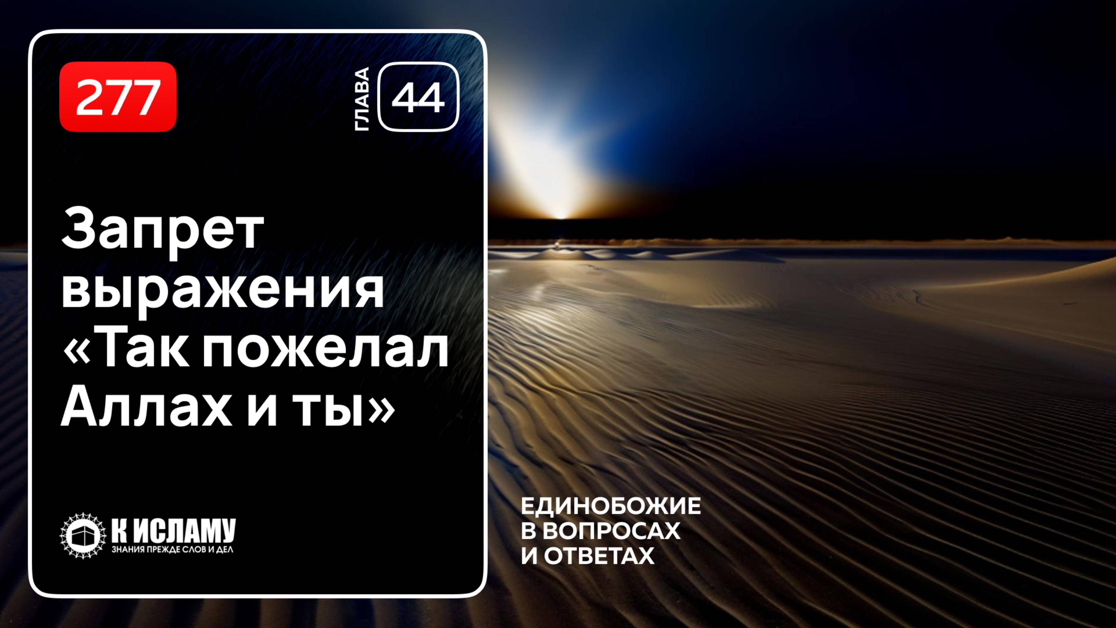 277. Запрет выражения «Так пожелал Аллах и ты». Ринат Абу Мухаммад