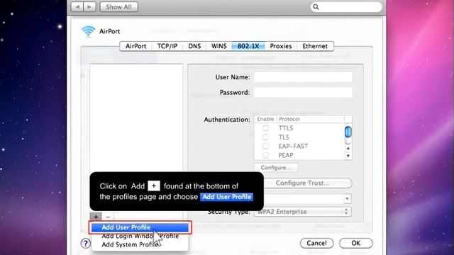 Wireless@SGx Seamless and Secure Access manual configuration for Mac OS смотреть онлайн