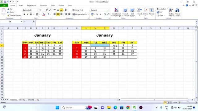 How to make Calendar in Excel 2024 | Ms Excel me Calendar Kaise Banaye | Step by Step | Lecture 15