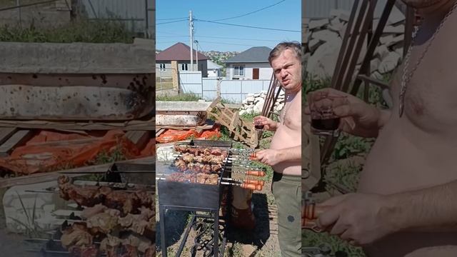 Что делаешь? Шашлык жарю!  Кажется мясо горит! В чем причина? Виски мало!