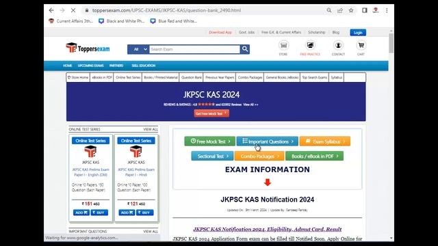 JKPSC KAS Syllabus 2024, Mock Test Free, Question Paper, Ebook in PDF, MCQ
