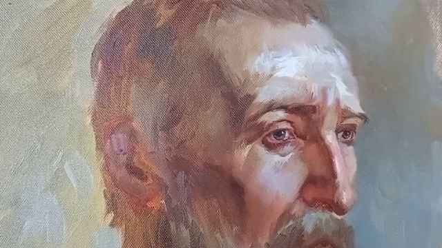 Урок живописи портрета маслом (голова маслом). Часовой этюд. Художник Голубев Александр