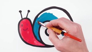 Улитка - Рисование для детей!  Узнайте простые советы по рисованию и раскрашиванию